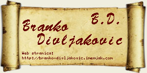 Branko Divljaković vizit kartica